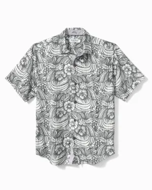 Men's Tommy Bahama | Coconut Point Cabana Blooms IslandZone® Camp | Carbon Grey