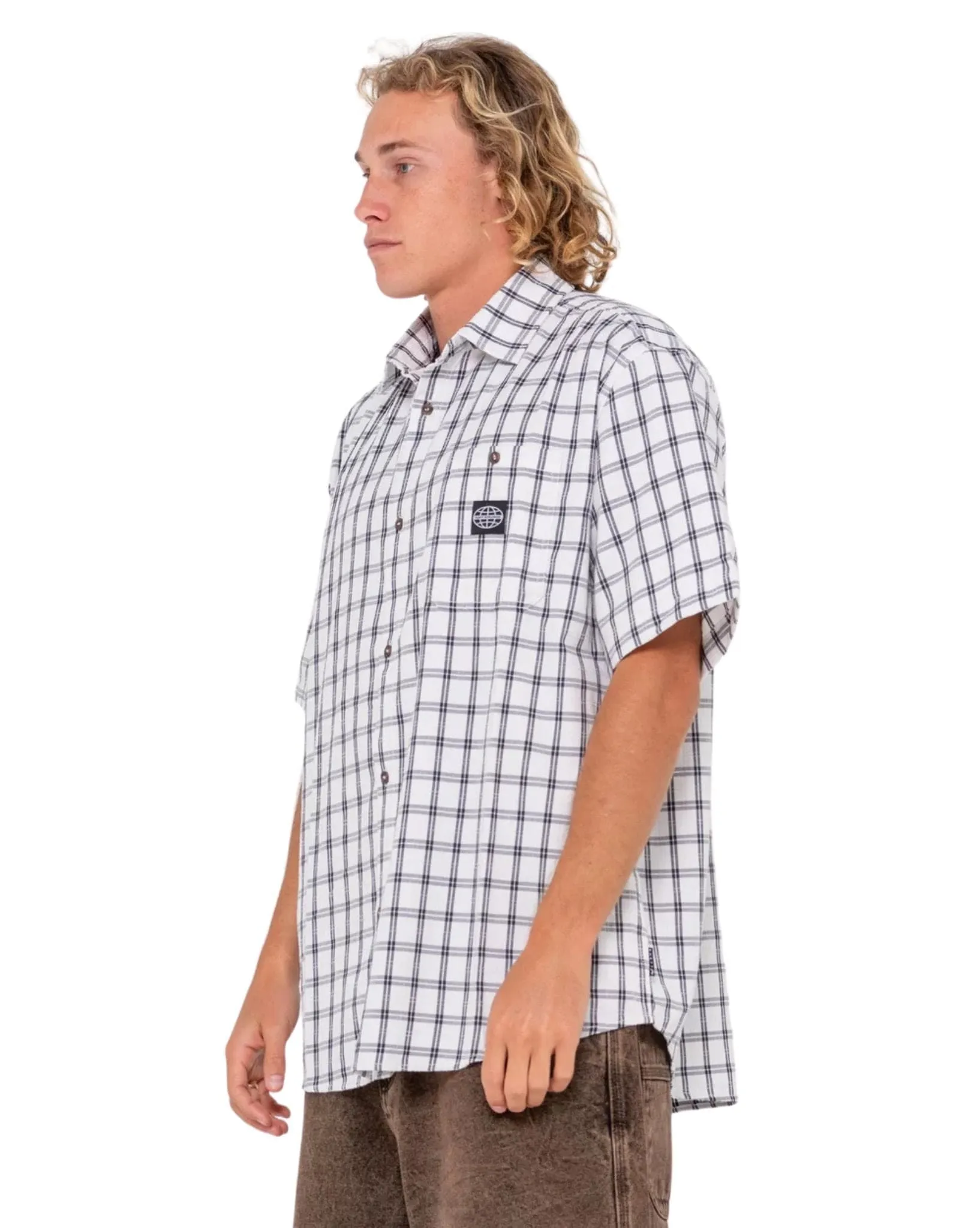 Mens Worldwide Curved Hem Short Sleeve Shirt