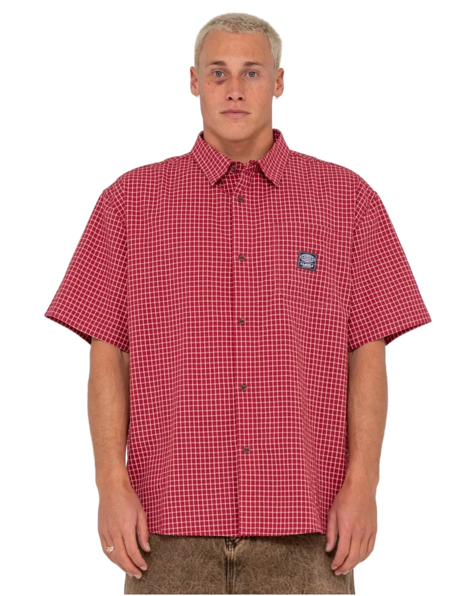 Mens Worldwide Curved Hem Short Sleeve Shirt