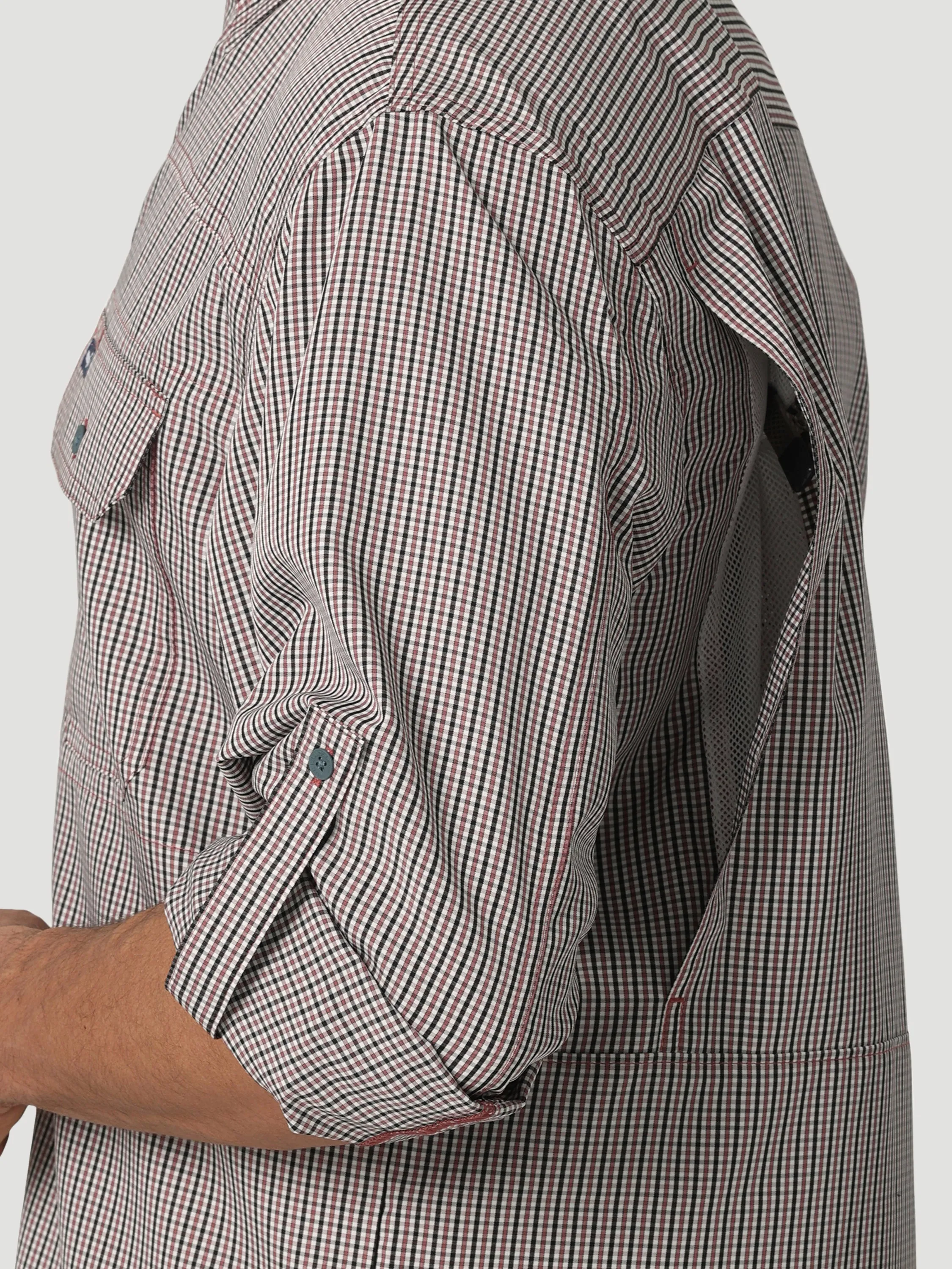 Mens Wrangler Performance Button Up- Red Check