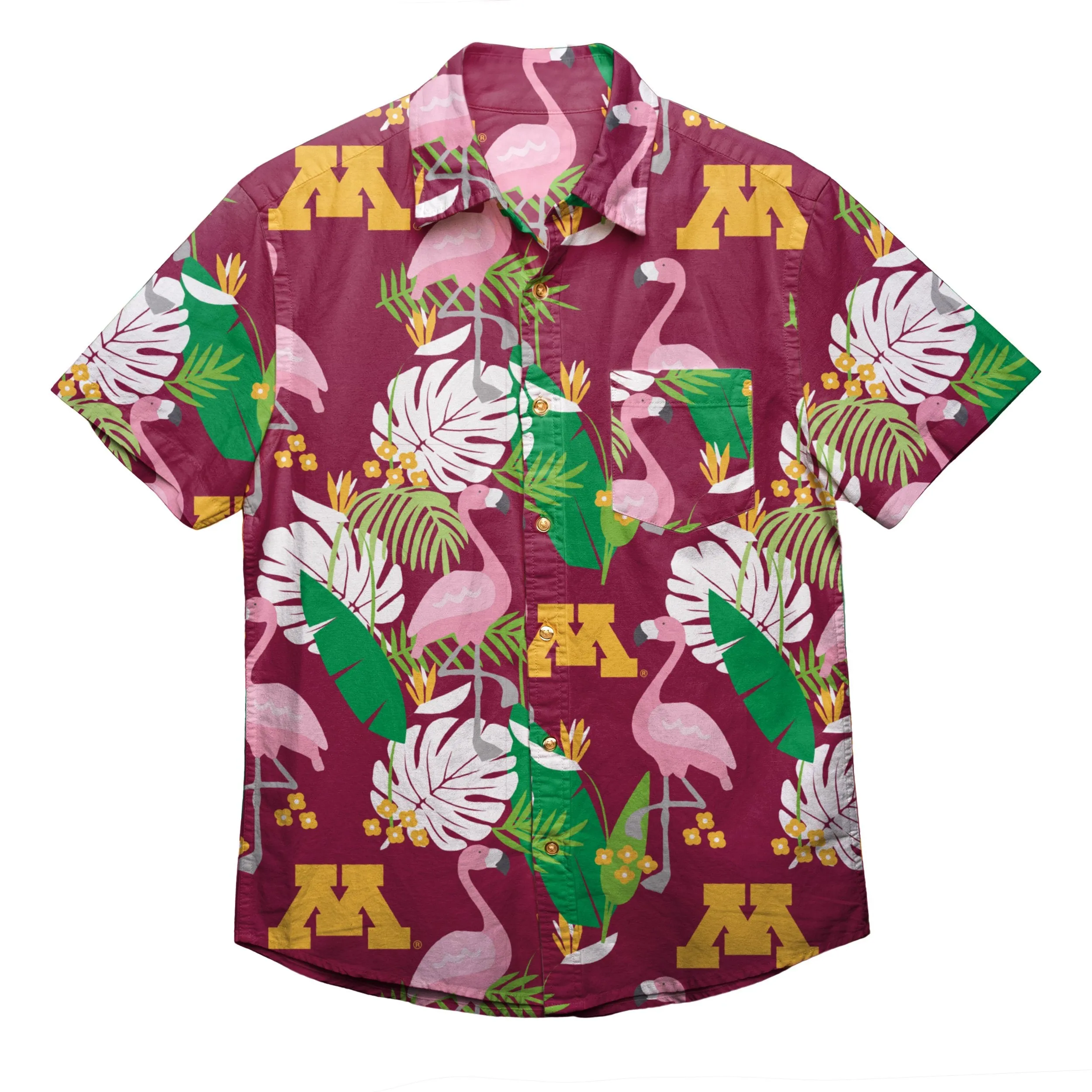 Minnesota Golden Gophers NCAA Mens Floral Button Up Shirt