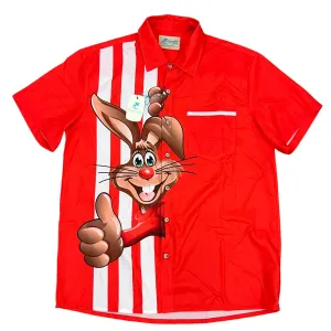 Nesquik Bunny Rabbit Button-Up Short Sleeve Shirt Size M