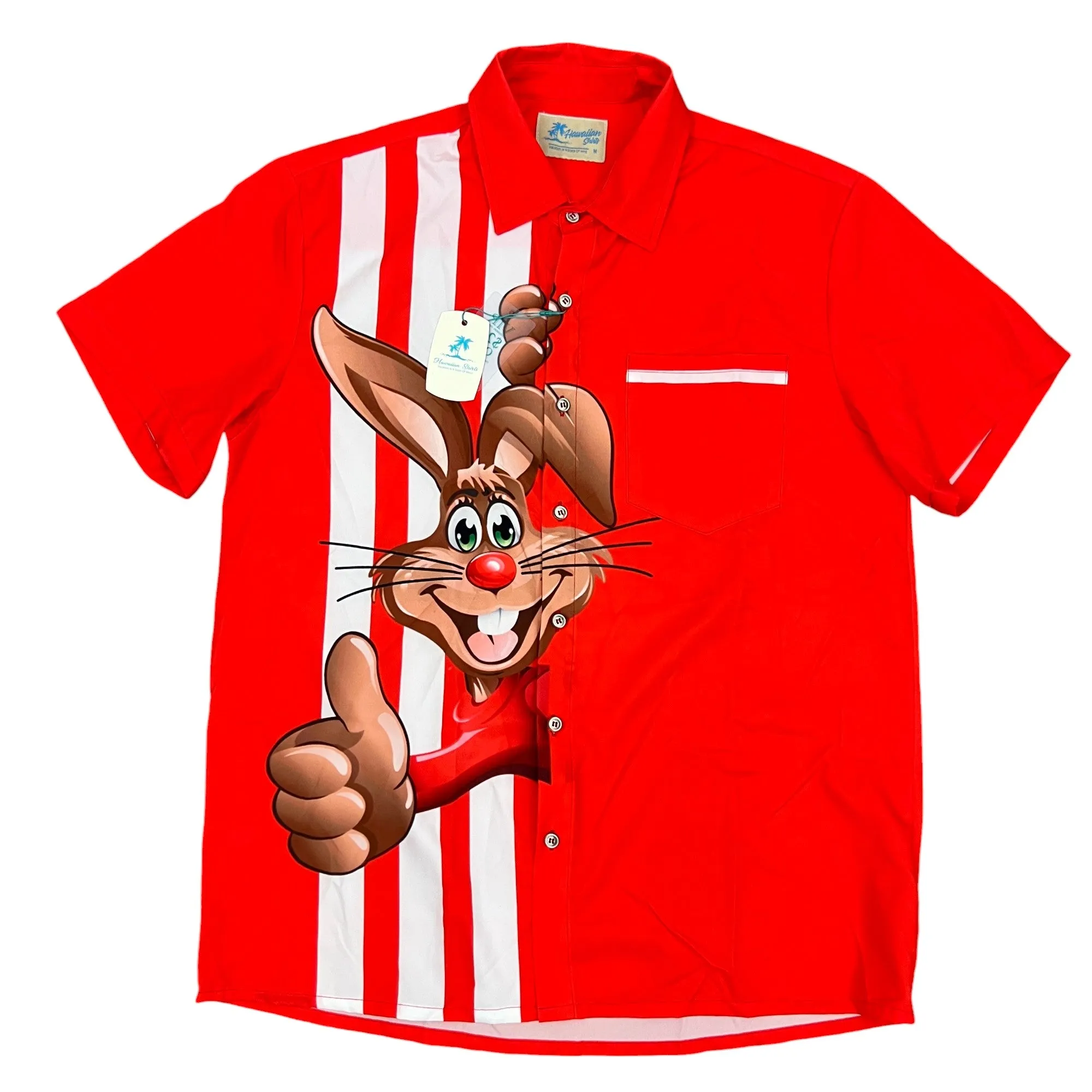 Nesquik Bunny Rabbit Button-Up Short Sleeve Shirt Size M