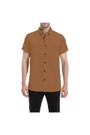 Orange Tiger Men's All Over Print Short Sleeve Shirt/Large Size (Model T53)