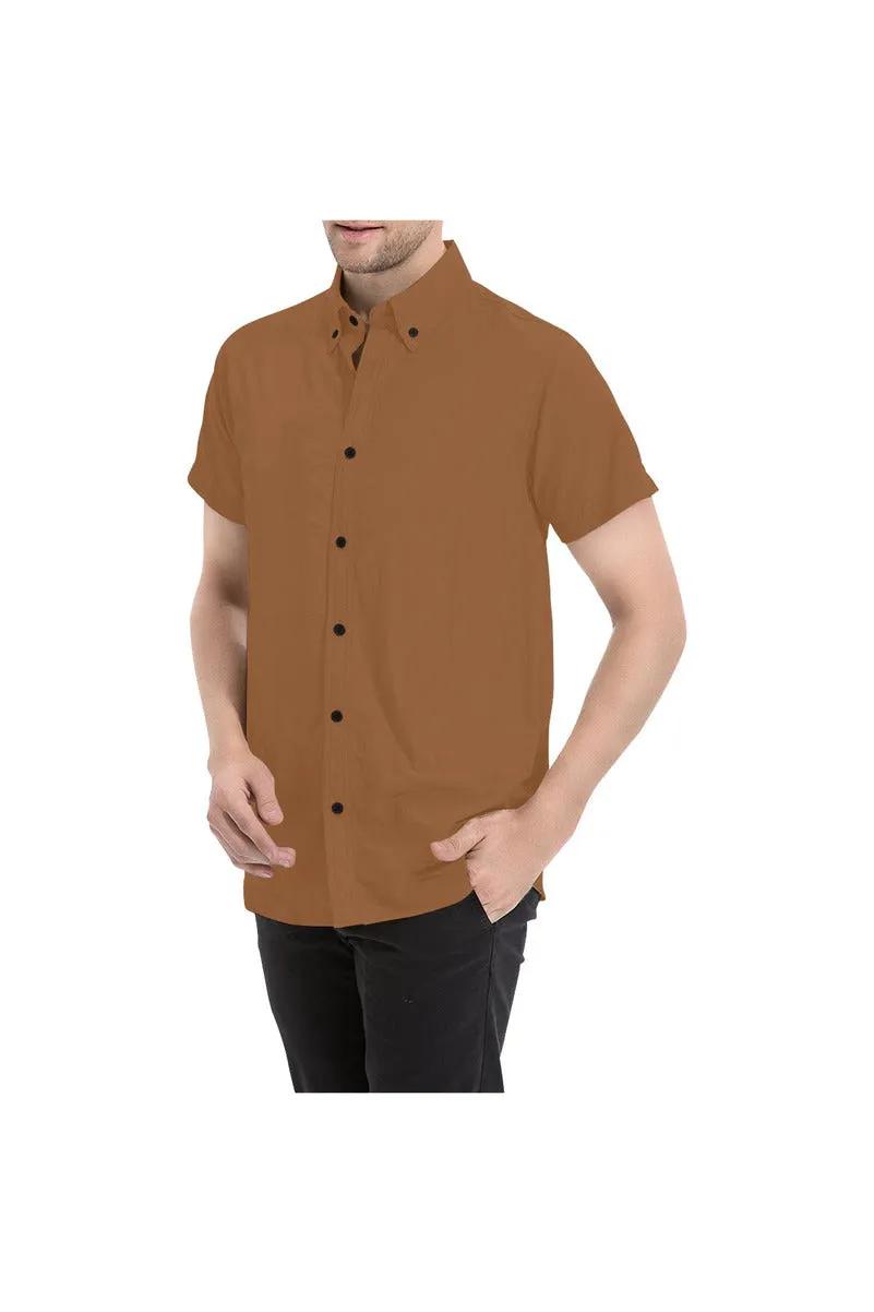 Orange Tiger Men's All Over Print Short Sleeve Shirt/Large Size (Model T53)