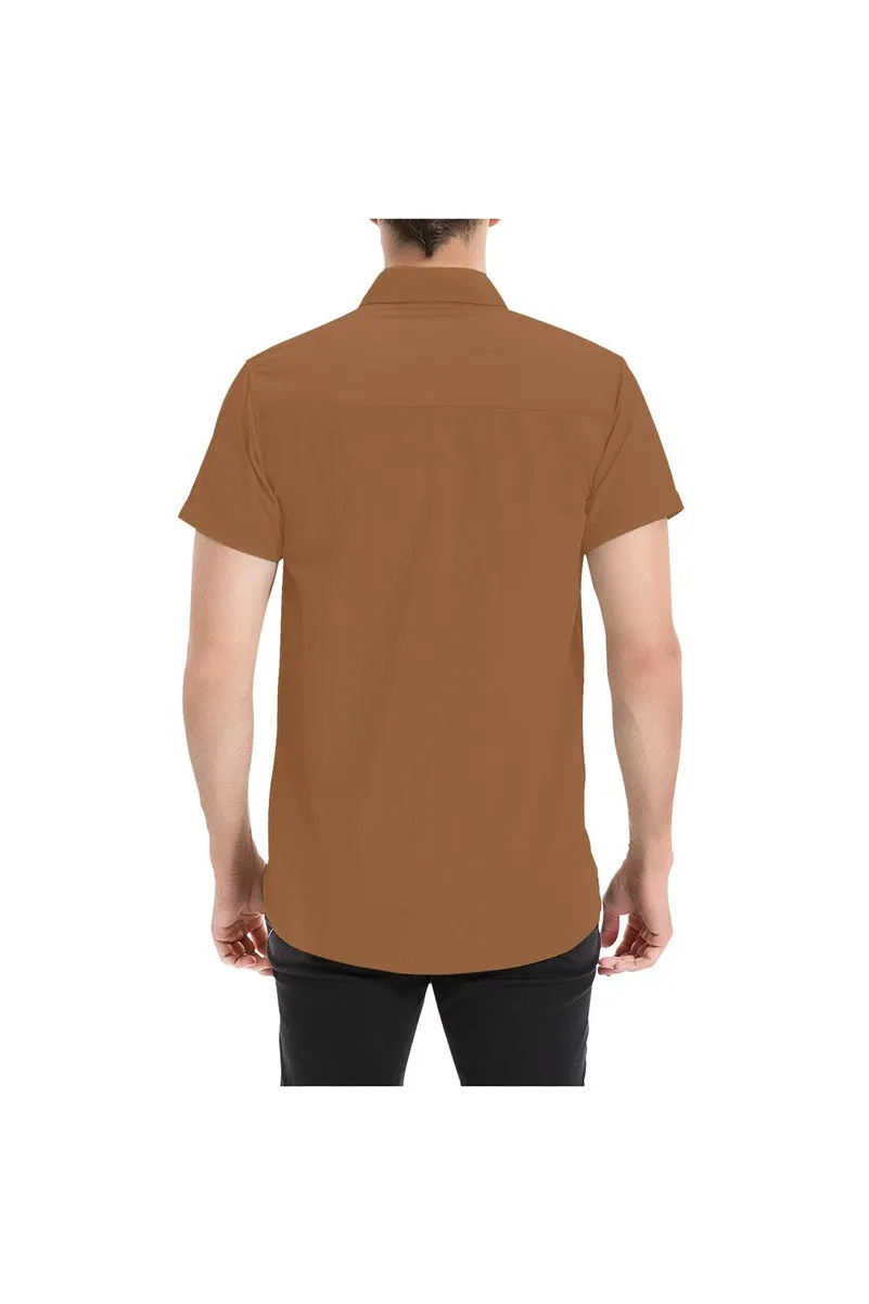 Orange Tiger Men's All Over Print Short Sleeve Shirt/Large Size (Model T53)