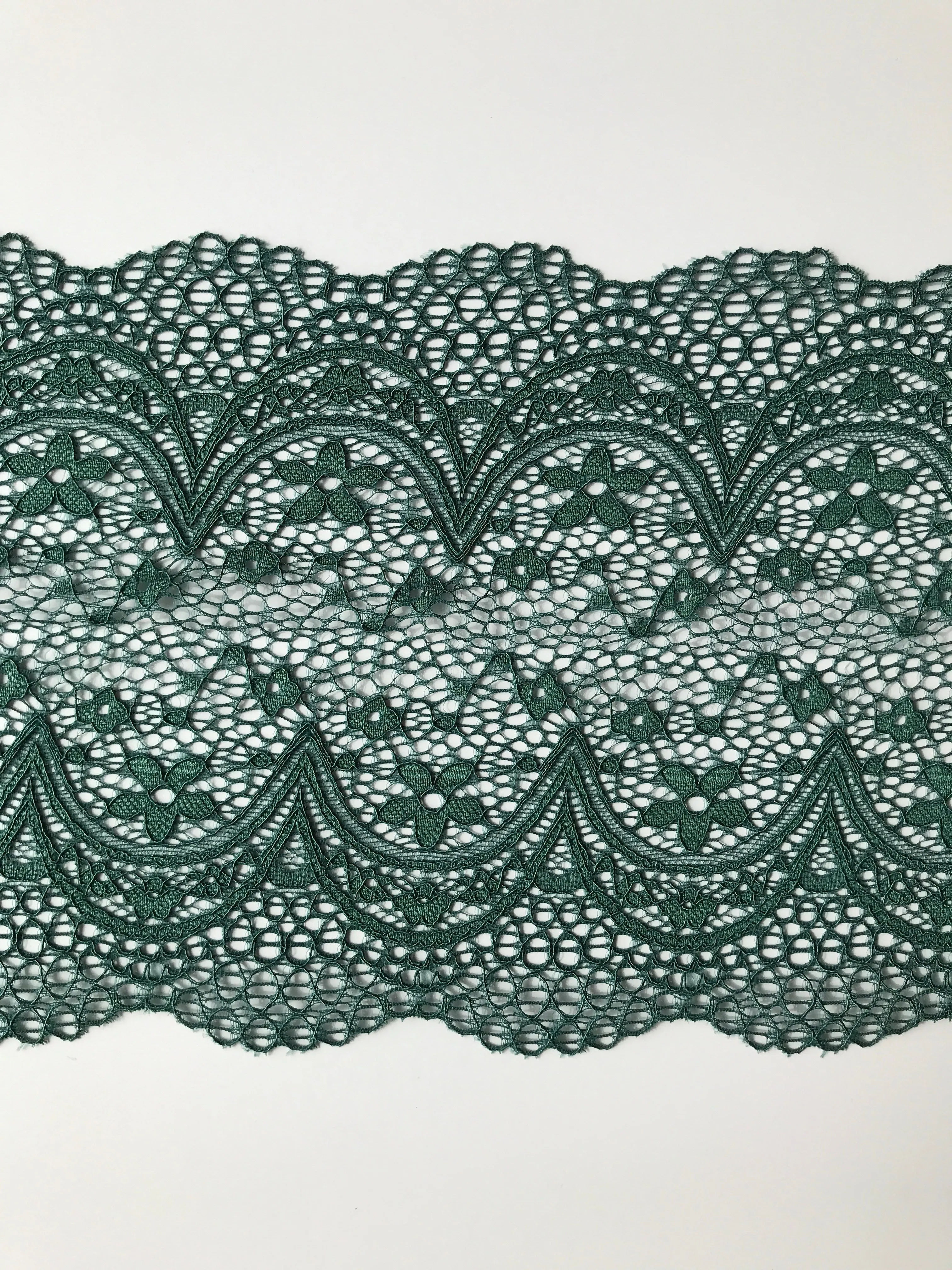 Pine Green 7.5" Wide Stretch Lace