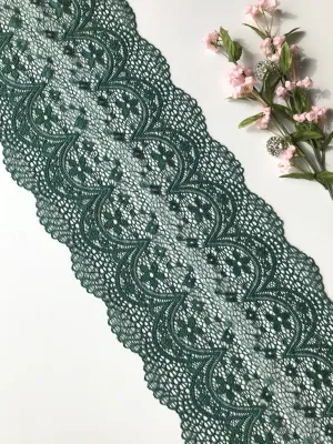Pine Green 7.5" Wide Stretch Lace
