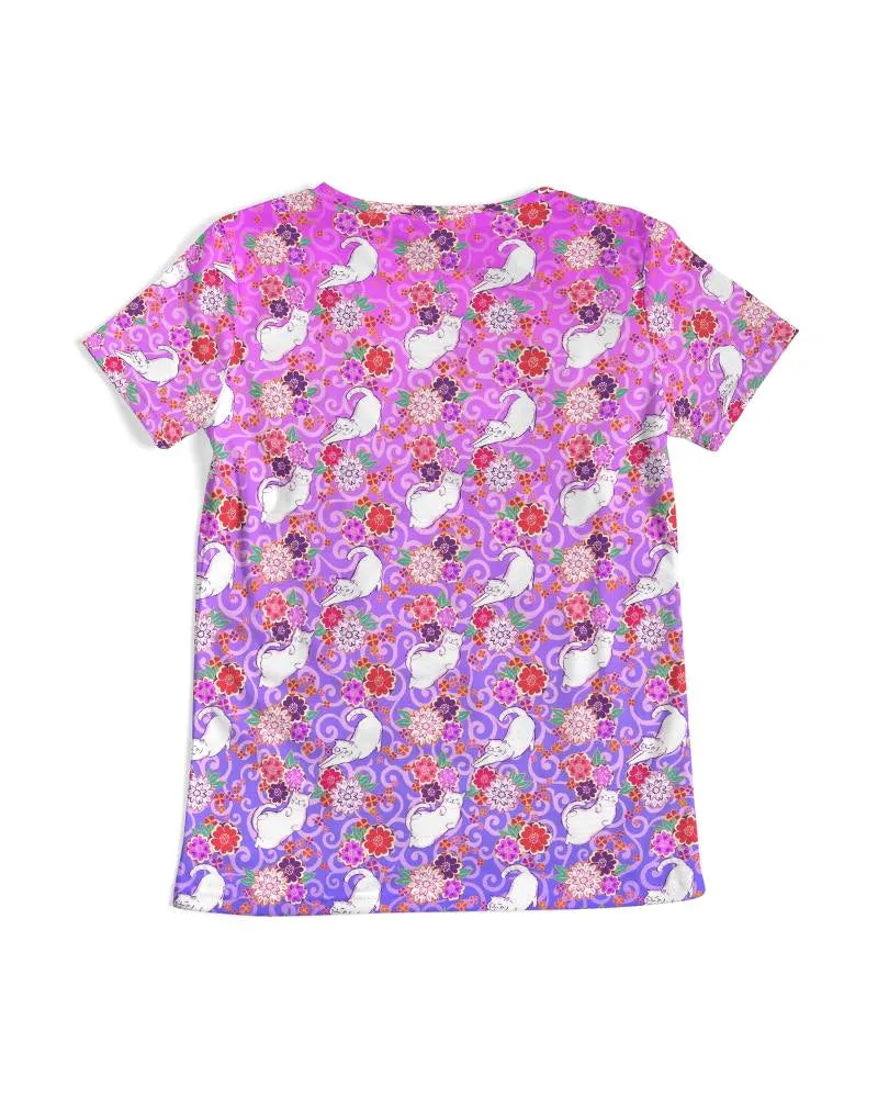 Purple Kimono Cat Women's Tee