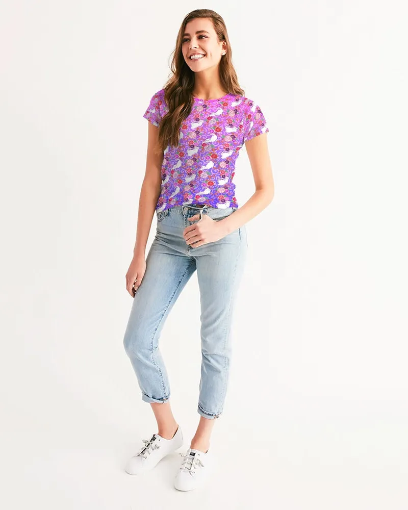 Purple Kimono Cat Women's Tee