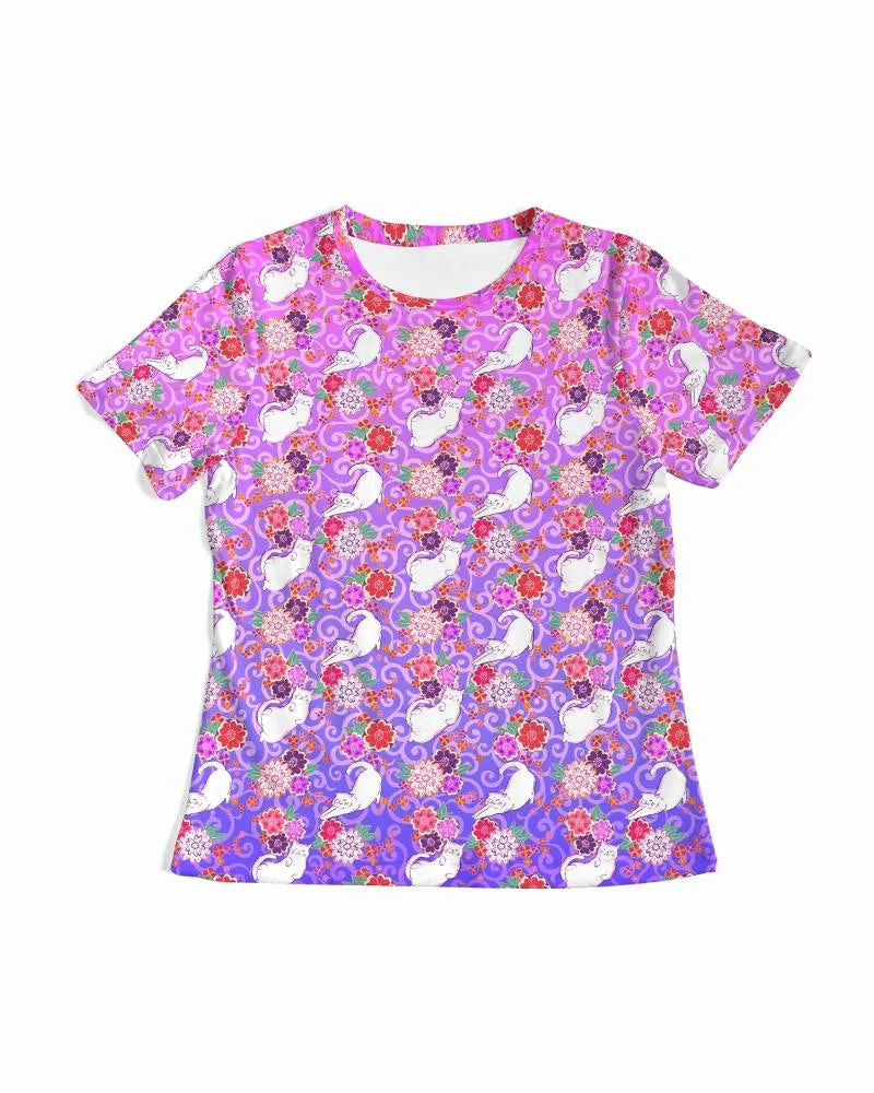 Purple Kimono Cat Women's Tee