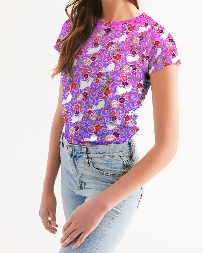 Purple Kimono Cat Women's Tee