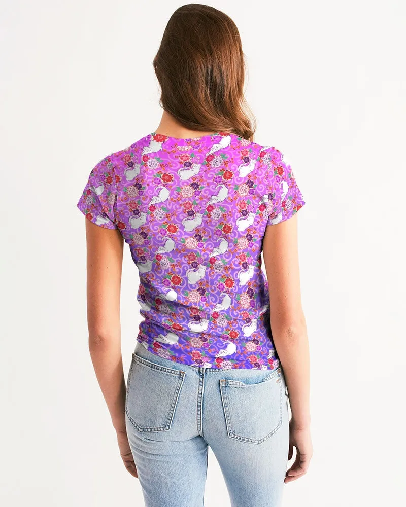 Purple Kimono Cat Women's Tee