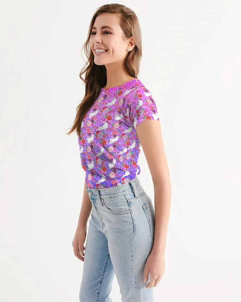 Purple Kimono Cat Women's Tee