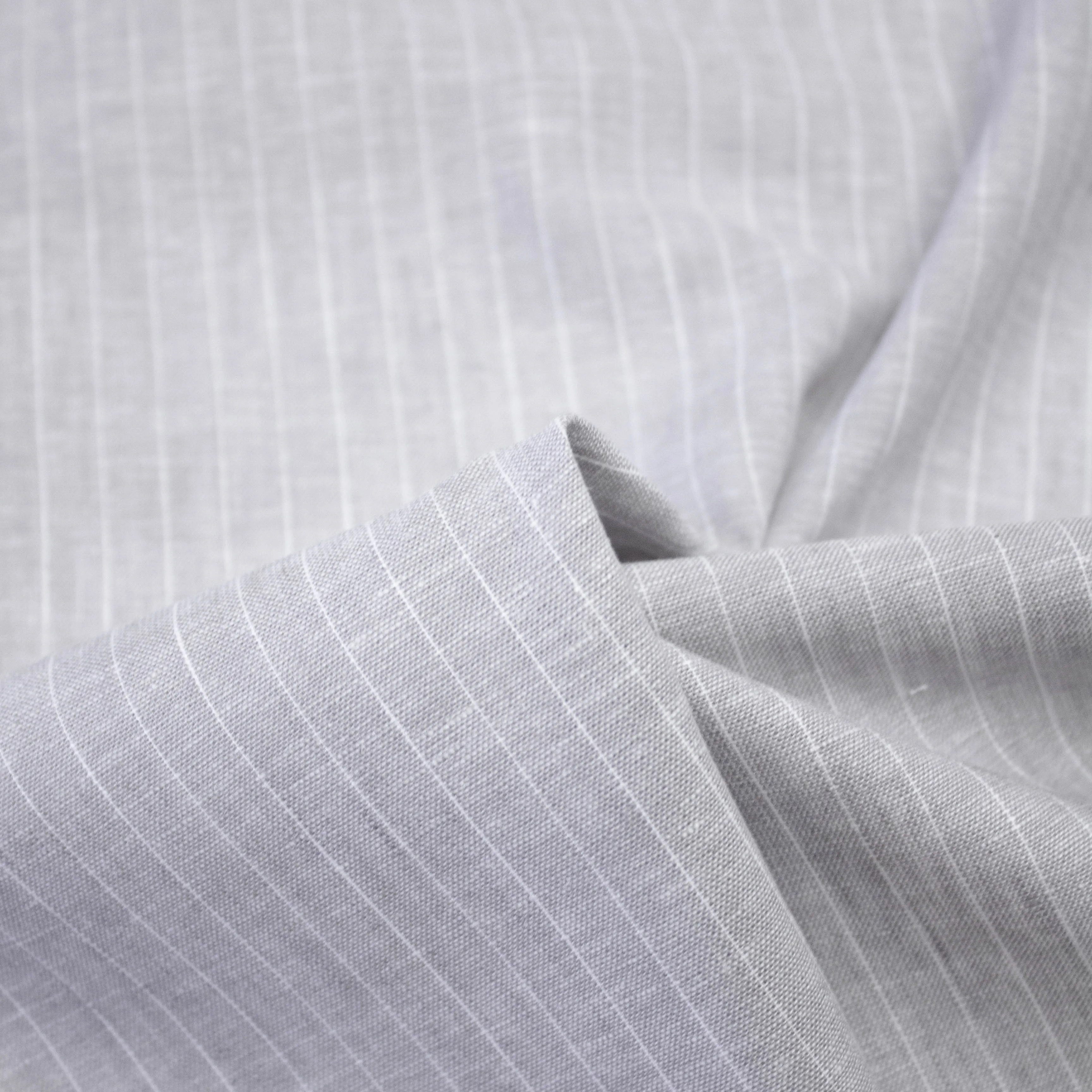 Ralph Grey Striped Linen SHOWROOM SAMPLE 34CM X 60CM