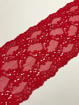 Red 7.25" Wide Stretch Lace