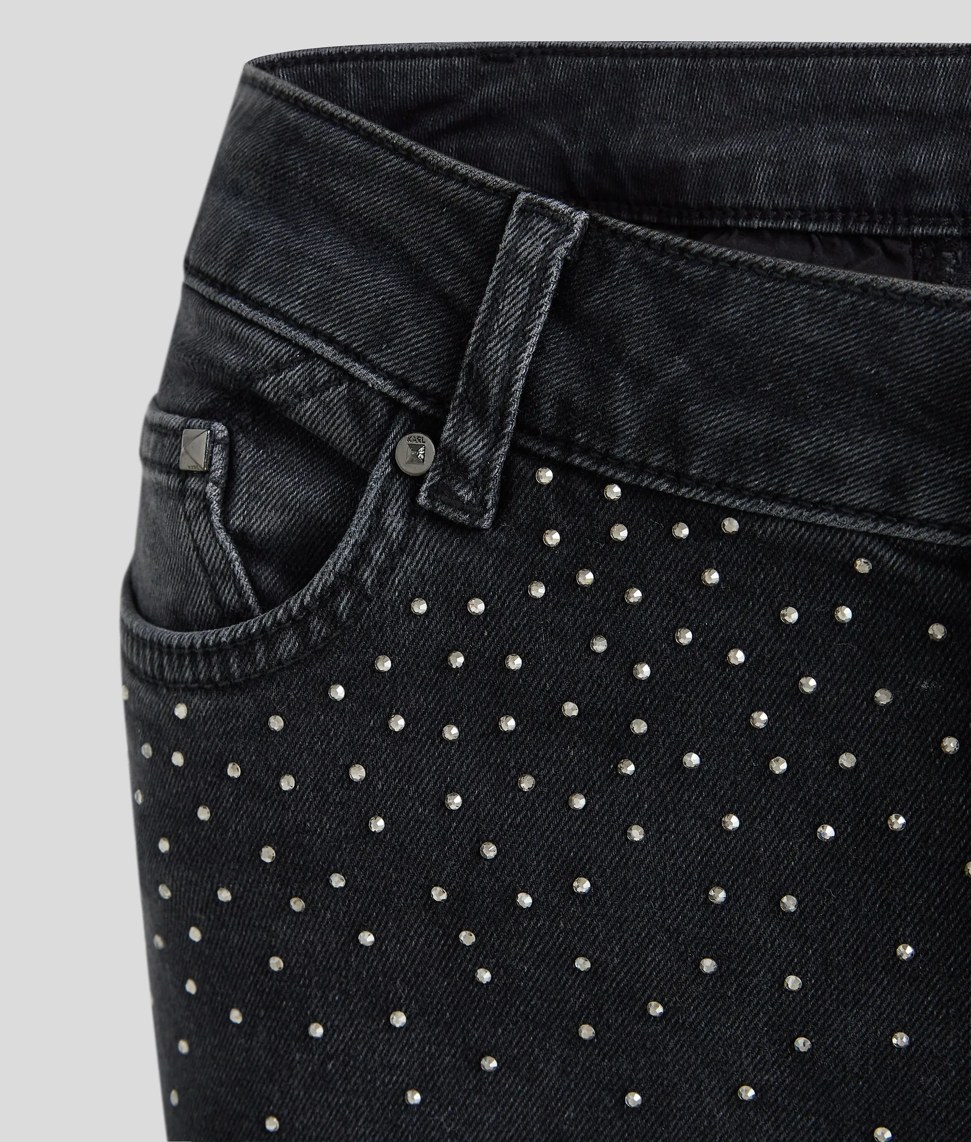 RHINESTONE DENIM PANTS