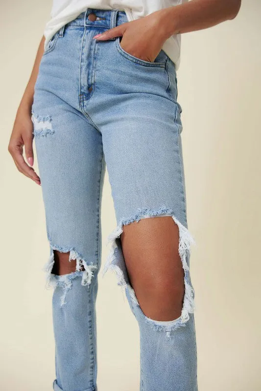 Ripped Distressed Mom Jeans