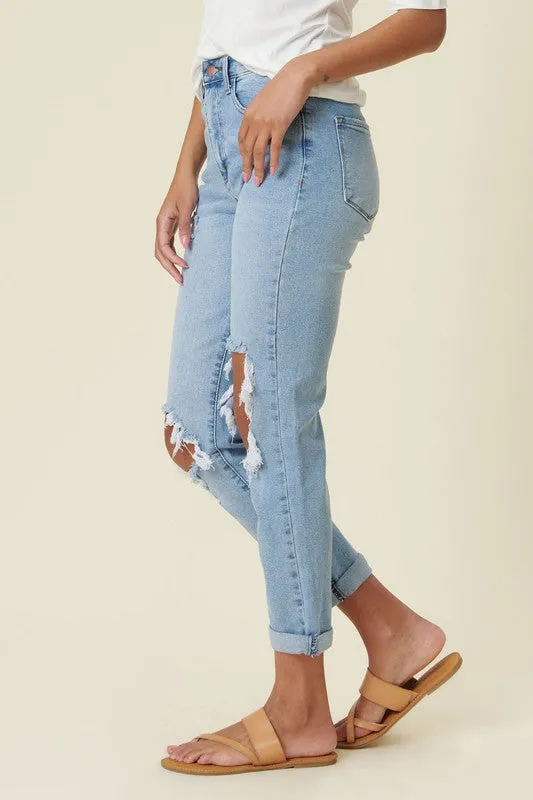 Ripped Distressed Mom Jeans