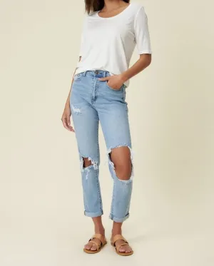 Ripped Distressed Mom Jeans
