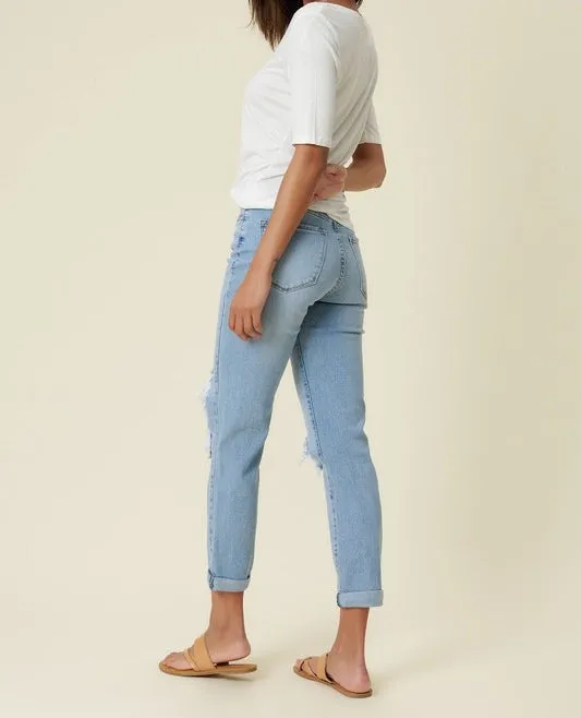 Ripped Distressed Mom Jeans