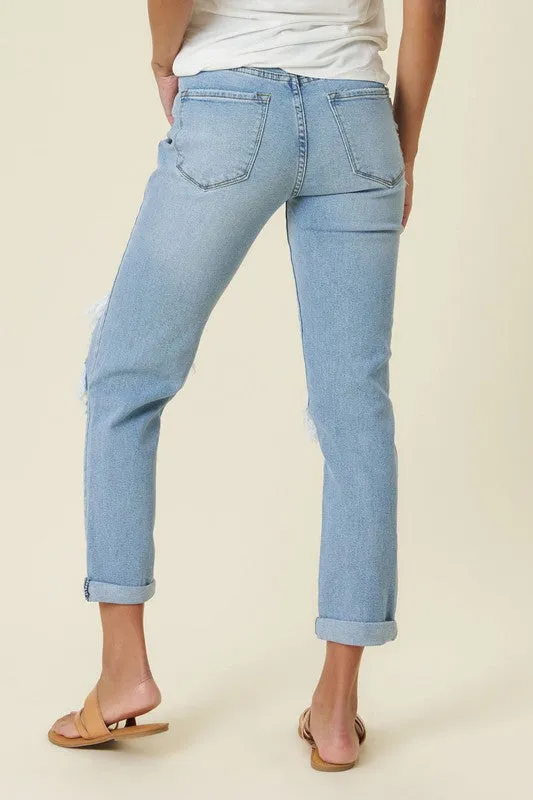 Ripped Distressed Mom Jeans