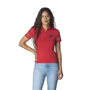 Santa Cruz Women's Absent Flame Dot S/S Mock Neck Top - Red