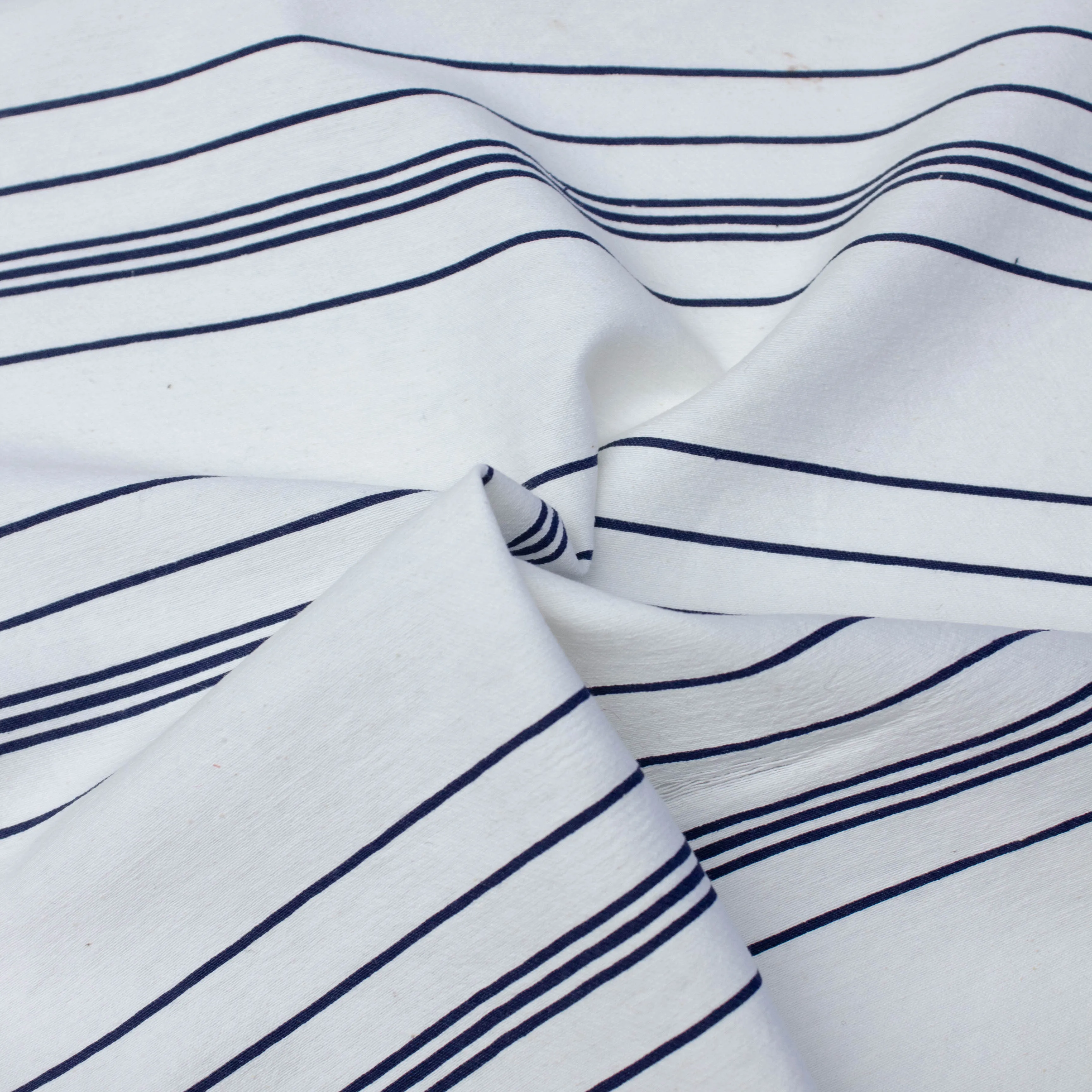 Sarin Off White & Blue Striped PolyCotton