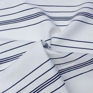 Sarin Off White & Blue Striped PolyCotton