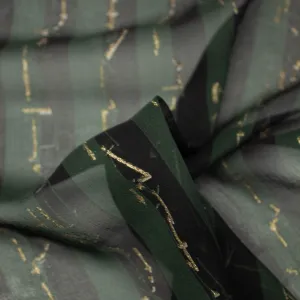 Scott Green & Black Striped Silk Chiffon