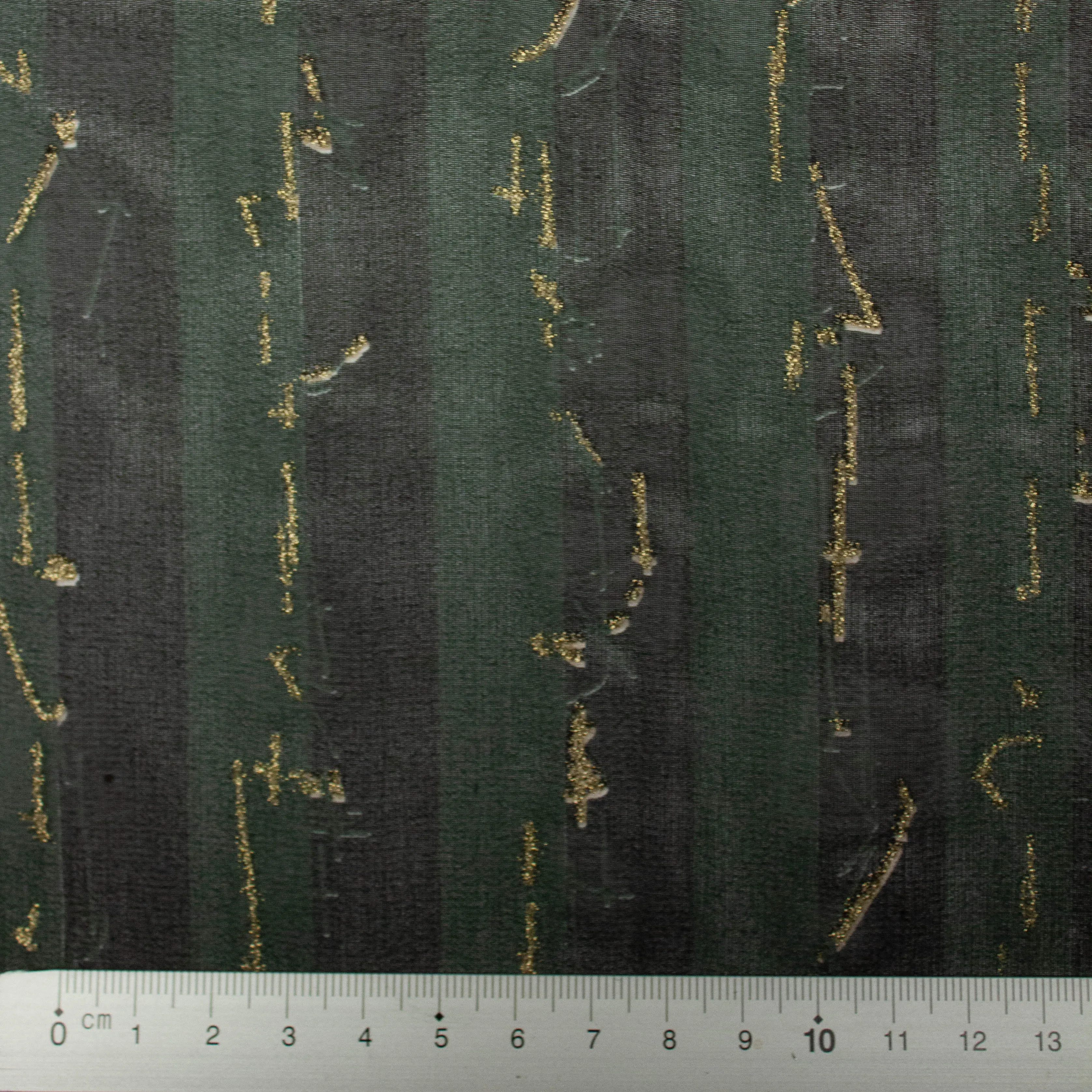 Scott Green & Black Striped Silk Chiffon