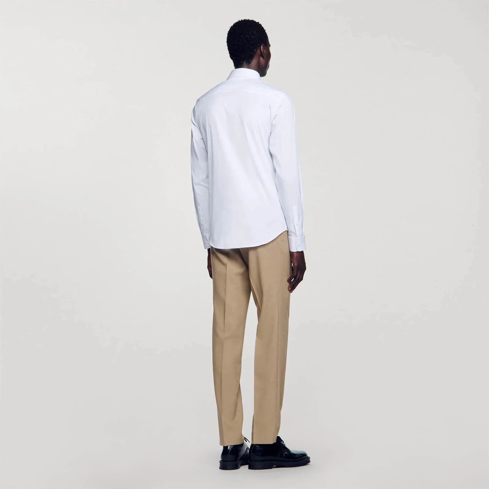Seamless Stretch Fitted Stretch Cotton Shirt White