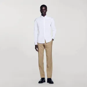 Seamless Stretch Fitted Stretch Cotton Shirt White