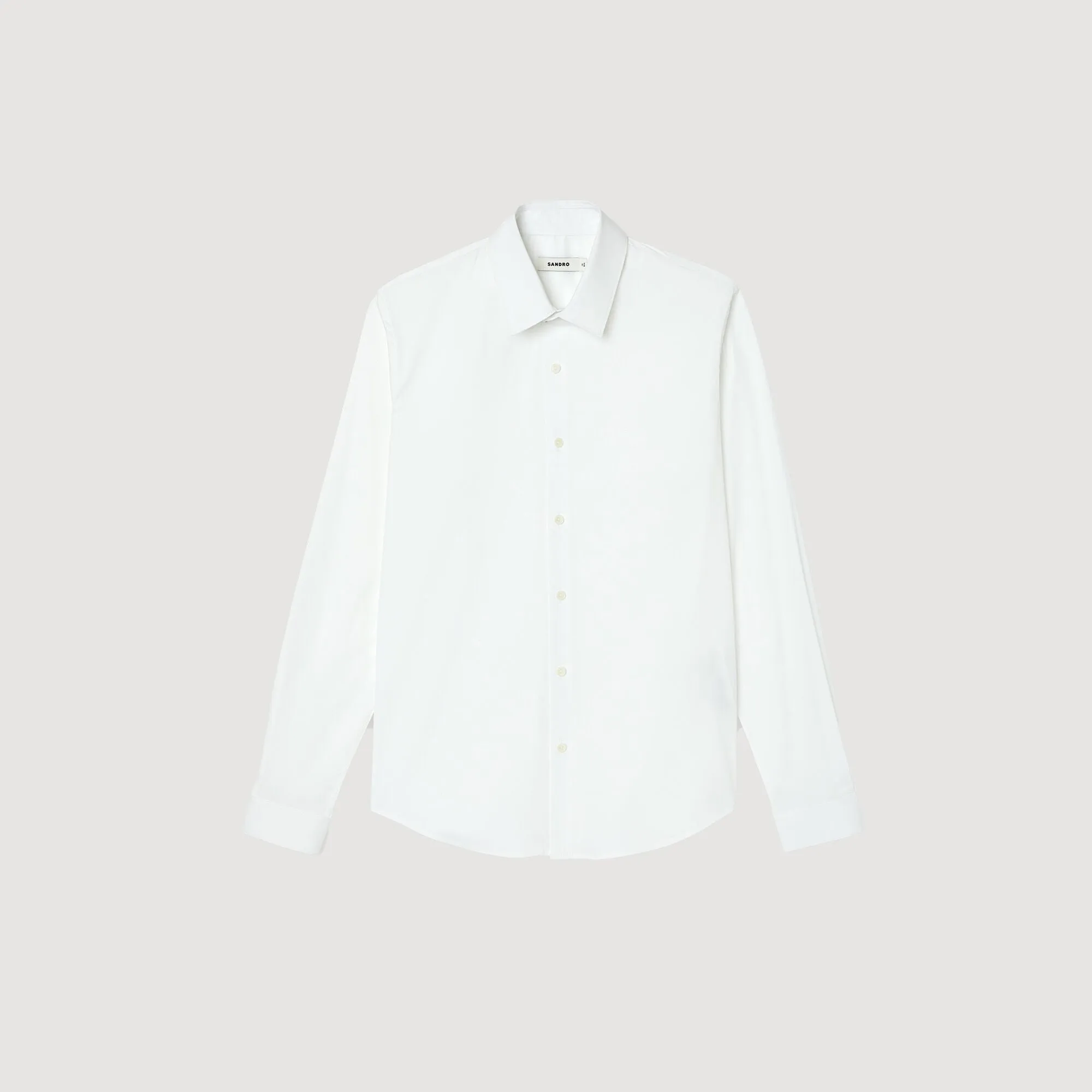 Seamless Stretch Fitted Stretch Cotton Shirt White