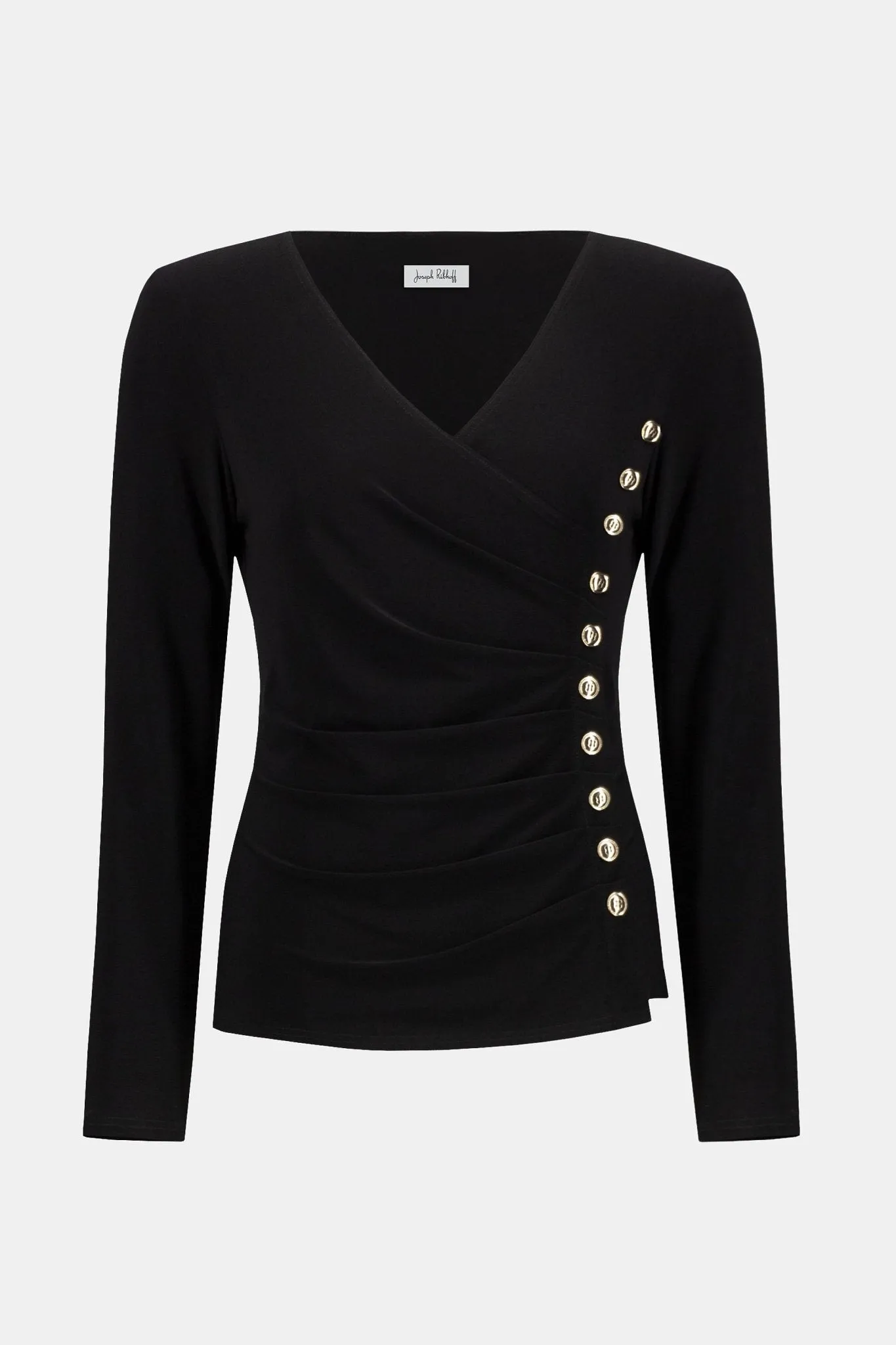 Silky Knit Fitted Wrap Top