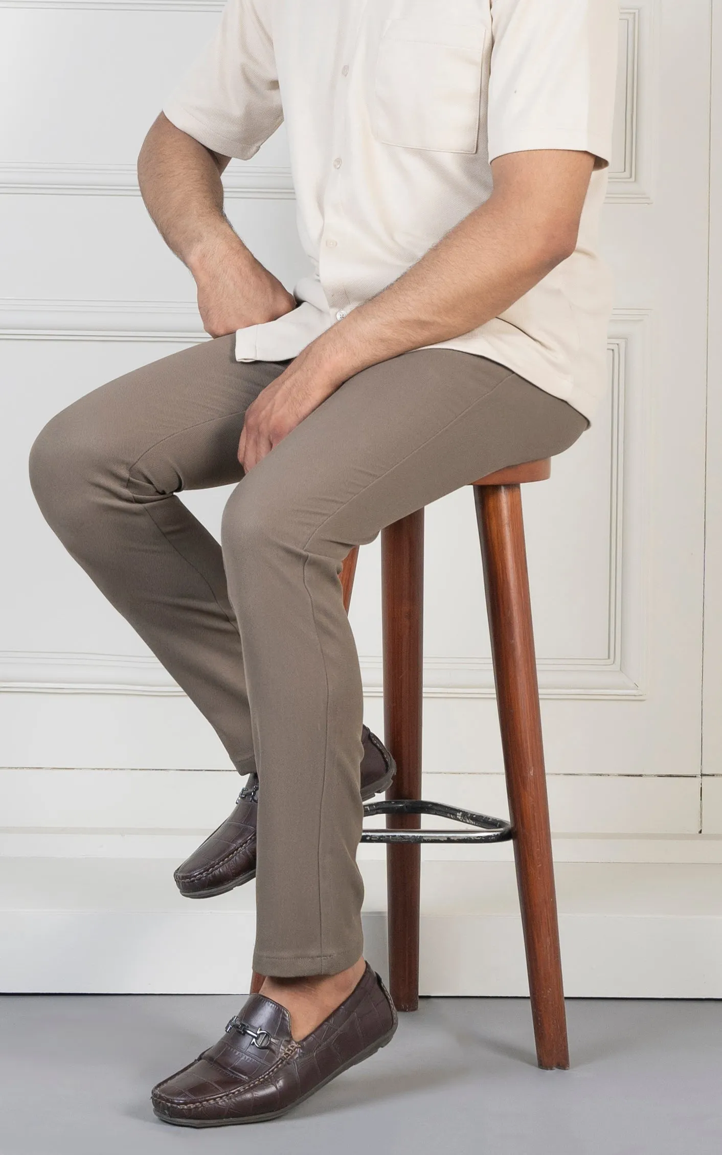 SMART FIT DOBBY PANT LIGHT OLIVE