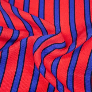 Stan Red & Blue Striped Viscose