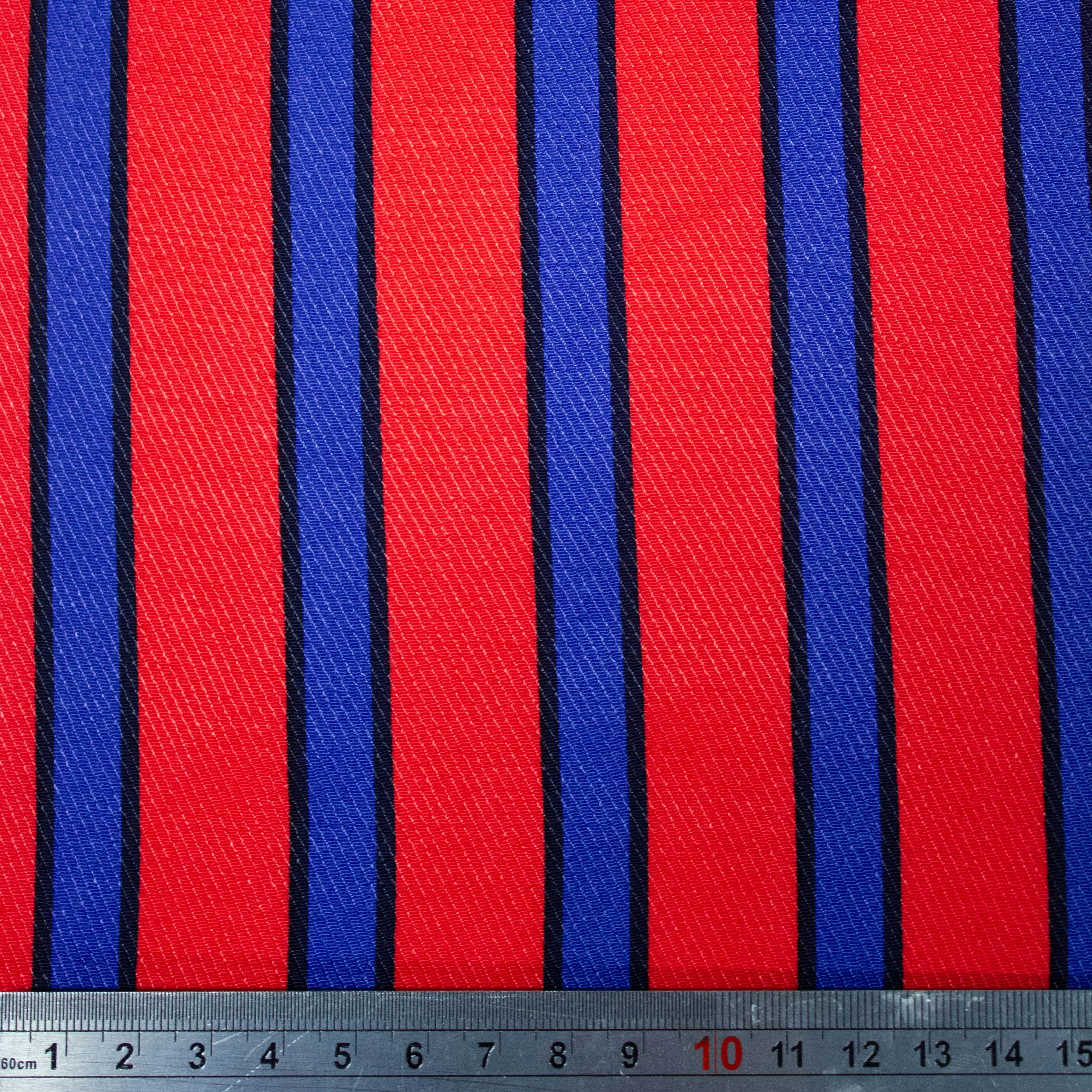 Stan Red & Blue Striped Viscose