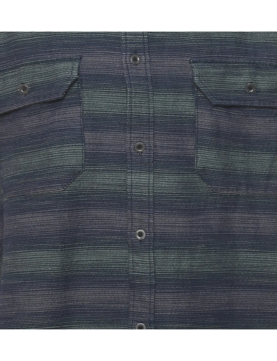 Striped Navy & Green Shirt - XL