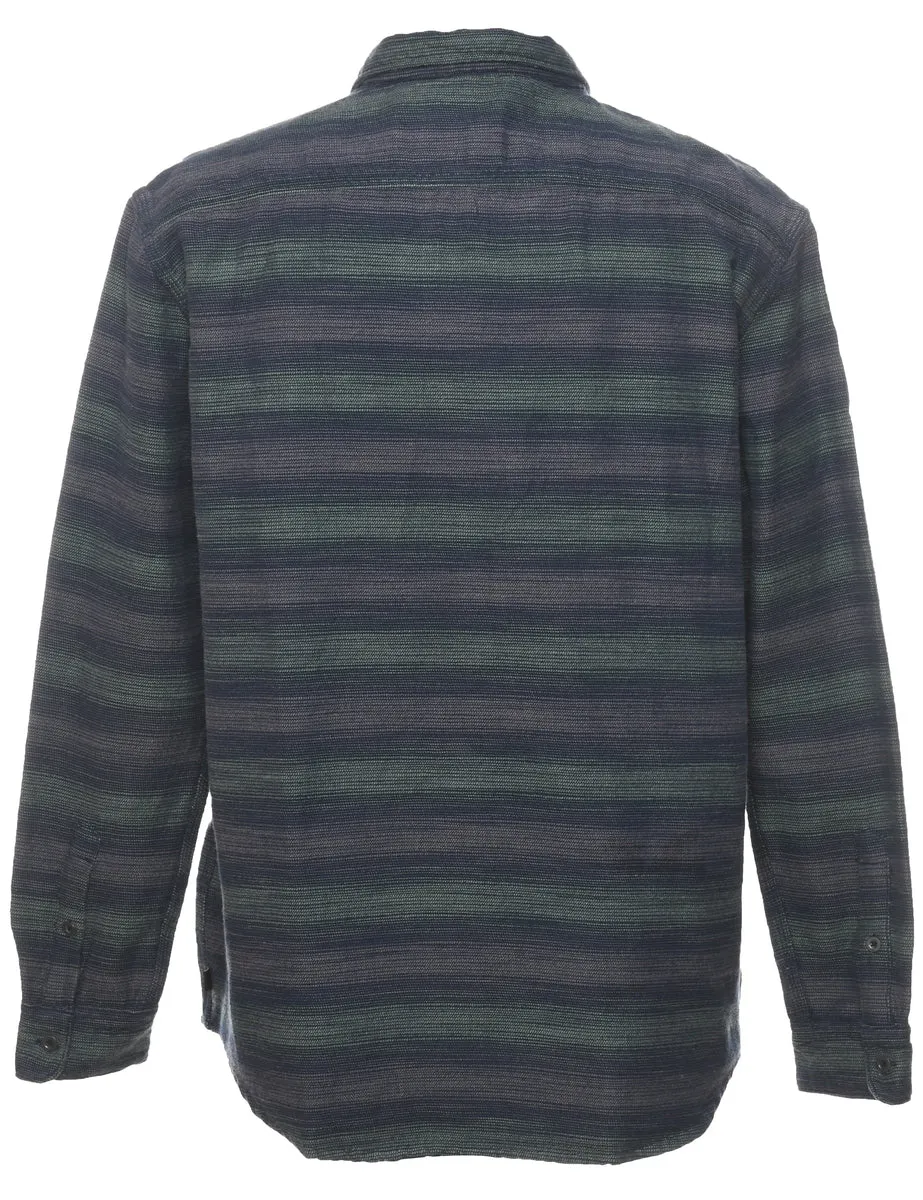 Striped Navy & Green Shirt - XL