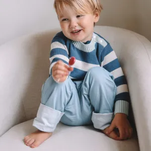 Striped Sweater & Soft Denim Pants (Light Wash) Bundle
