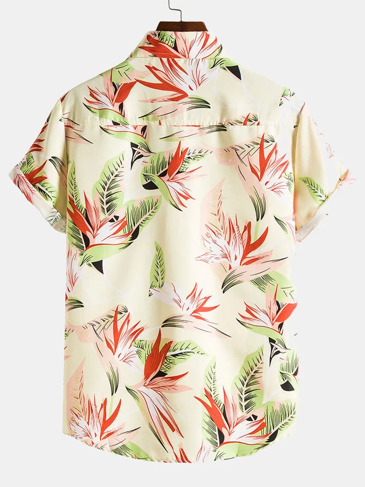 Summer Floral Lapel Shirts