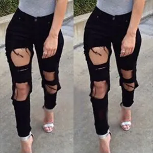 Summer Skinny Ripped Denim Pants