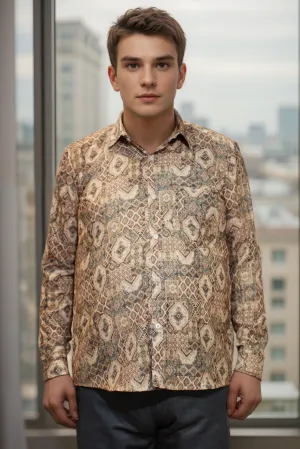 Taupe Terrain Printed Shirt