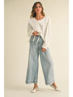 Tie Front Wide Leg Jeans