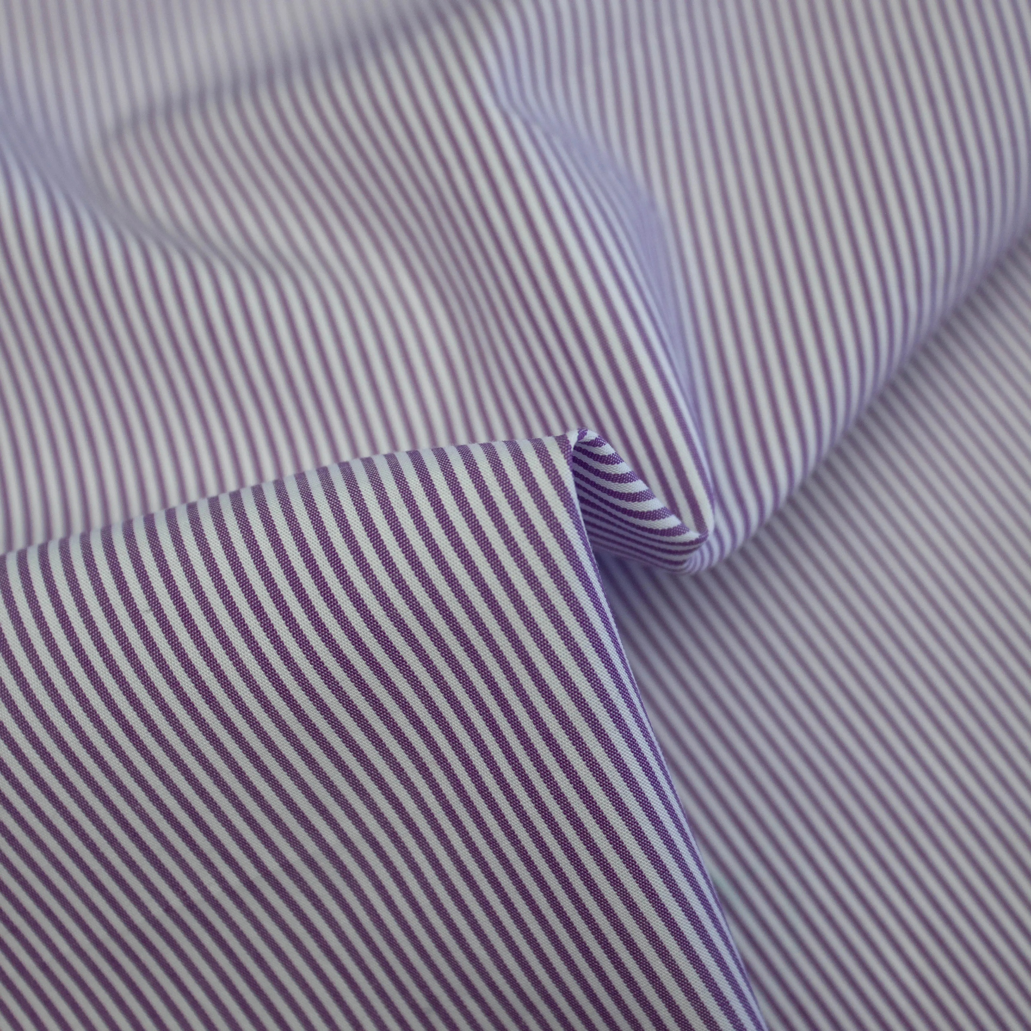 Tierst Purple Striped Cotton Poplin