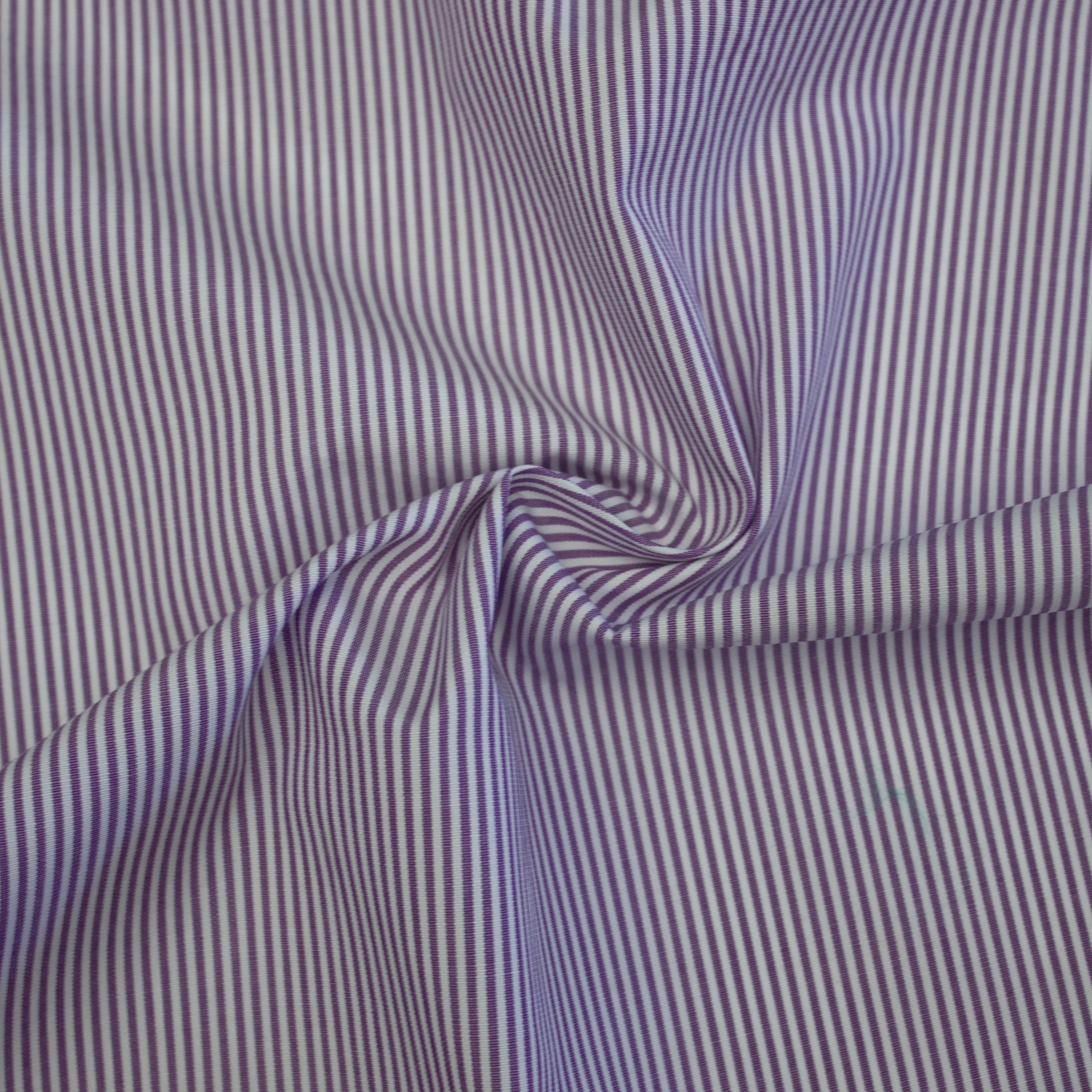 Tierst Purple Striped Cotton Poplin