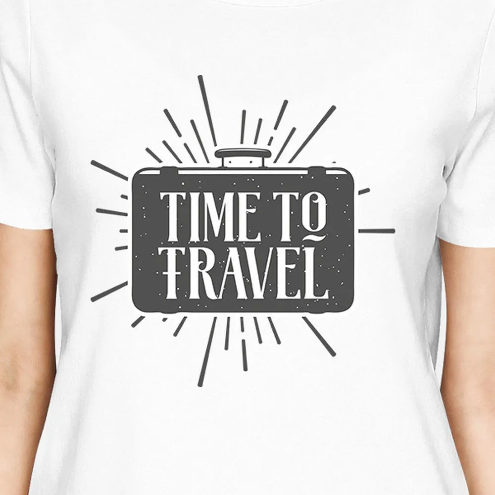 Time To Travel Womens White Shirt