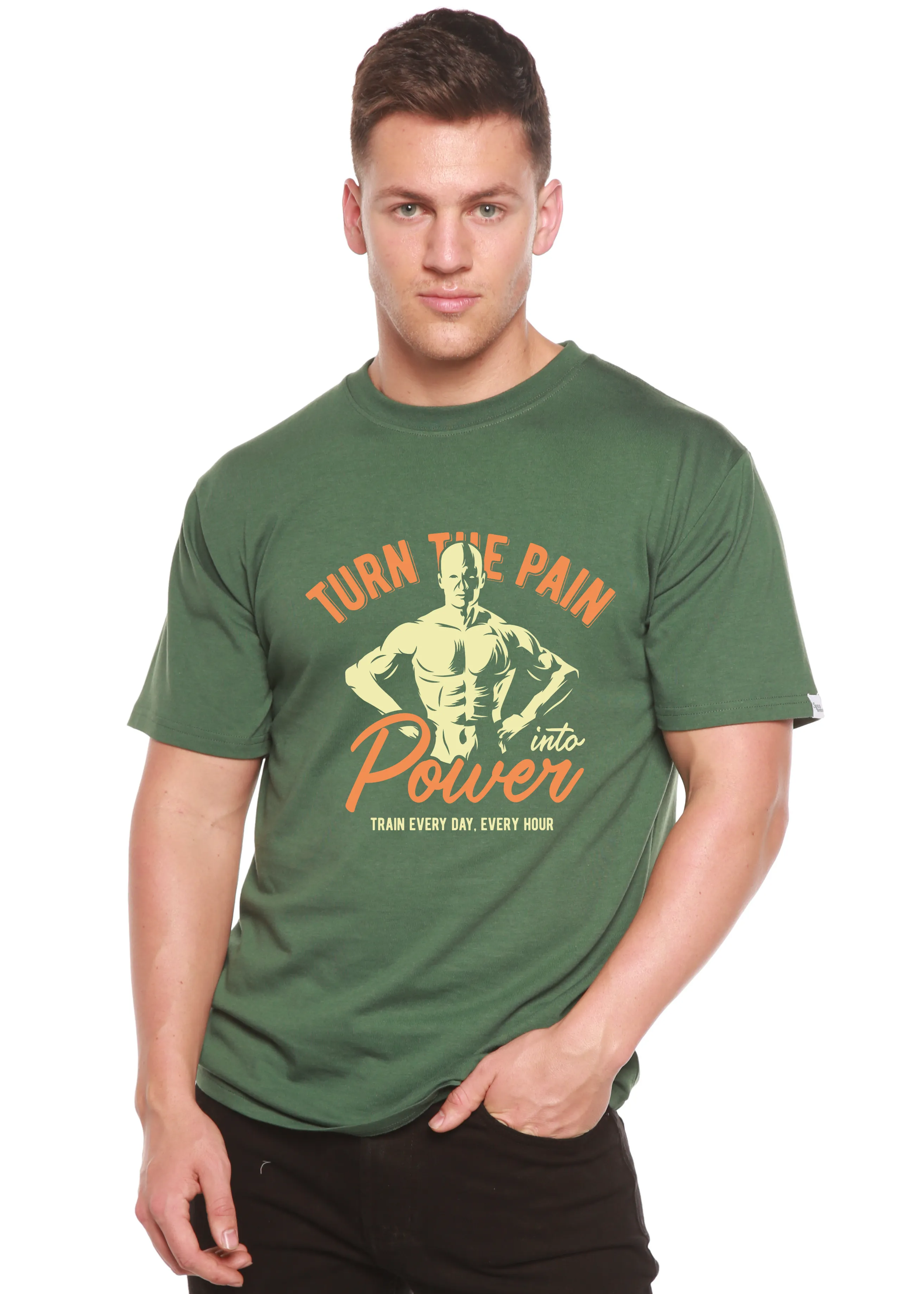 Turn The Pain Men's Bamboo Viscose/Organic Cotton Short Sleeve Graphic T-Shirt