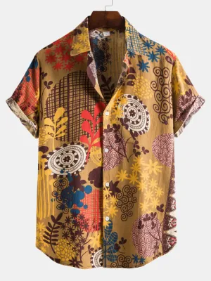 Vintage Pattern Cotton Shirts